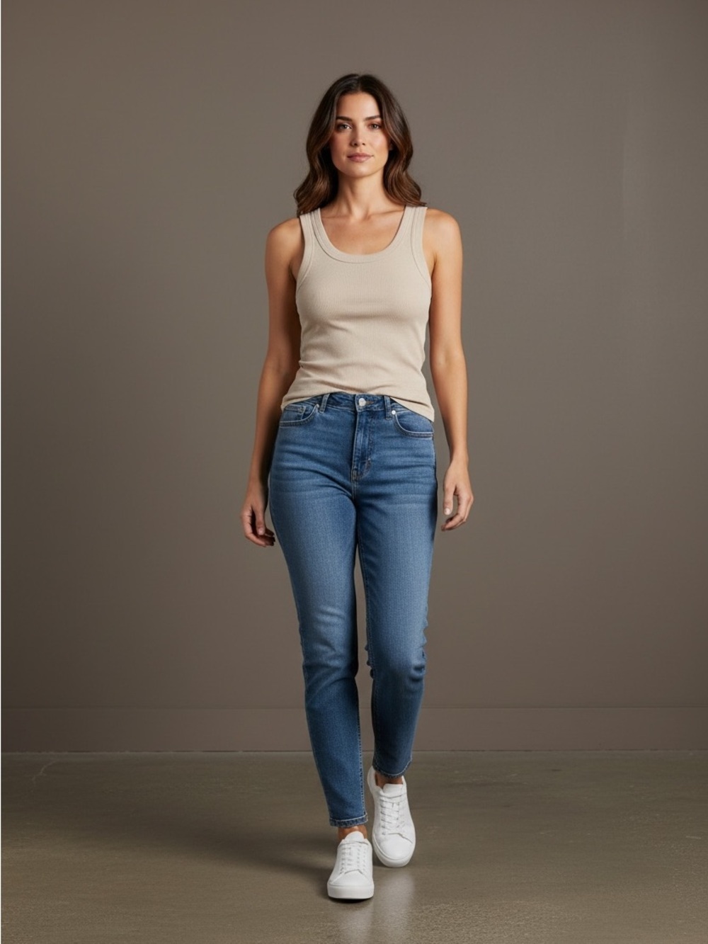 TAHARI womens tan tank top